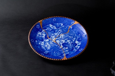 Kintsugi；the Japanese art of repairing broken pottery.